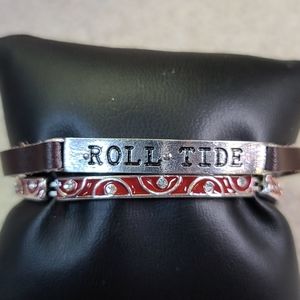 ALABAMA FANS 2 Bracelets Roll Tide. Red/ Brown